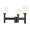 Z-Lite Laurent Outdoor Post Mount Fixture, 3-Light, 30 In.W x 18 In.H, Black/Opal 597MP3-BK - alternate 1